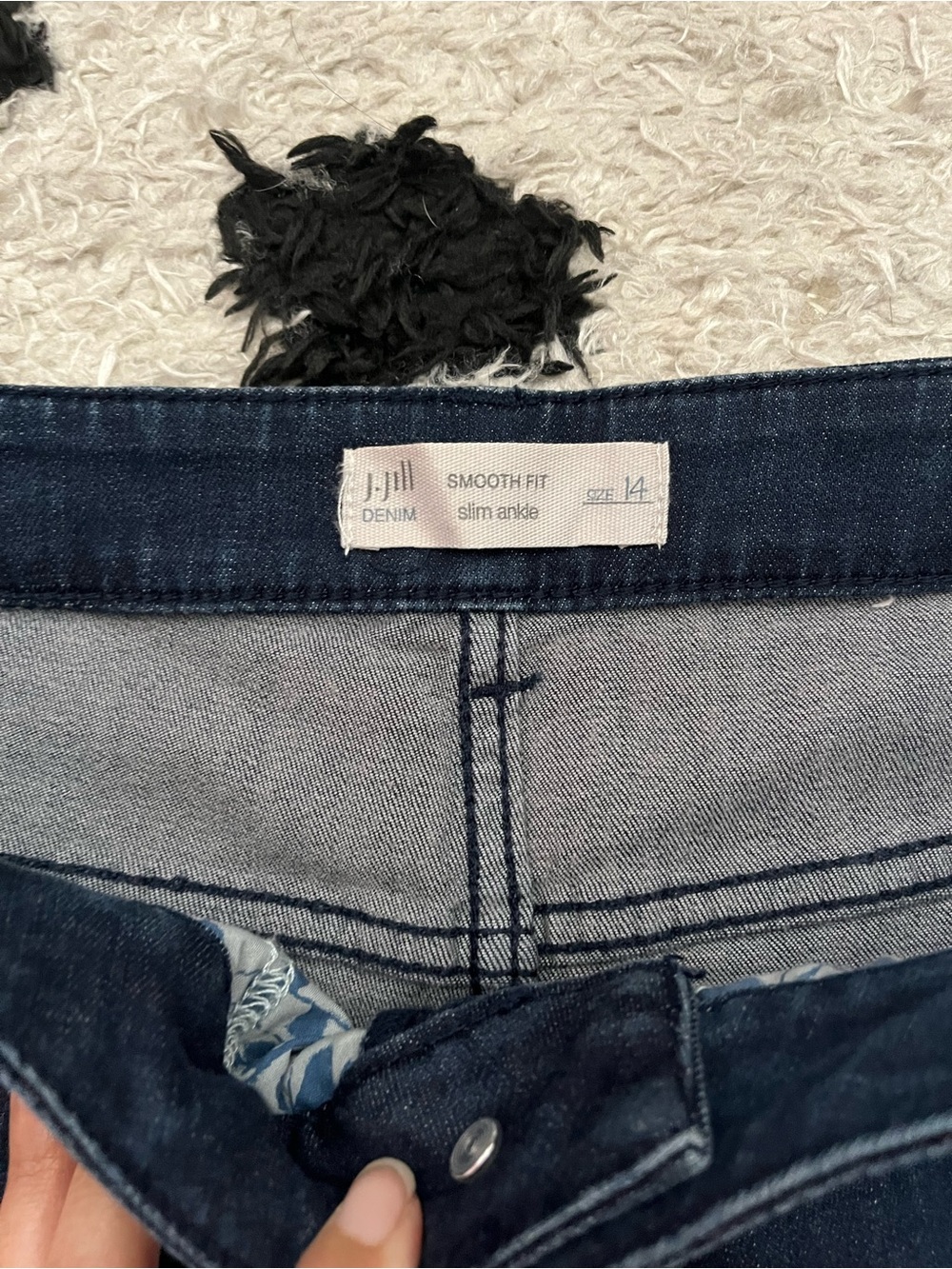 J jill size 14 smooth fit slim ankle Dark Blue Stretch Jeans - Picture 6 of 10